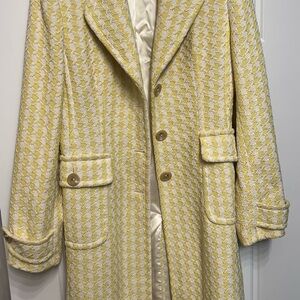 Banana Republic Yellow and White Trench Coat